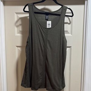 Women's Olive Green Sleeveless Top